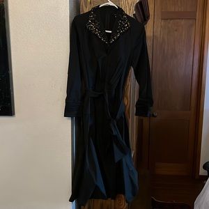 Tadashi Shoji Black Dress with Embellished Collar